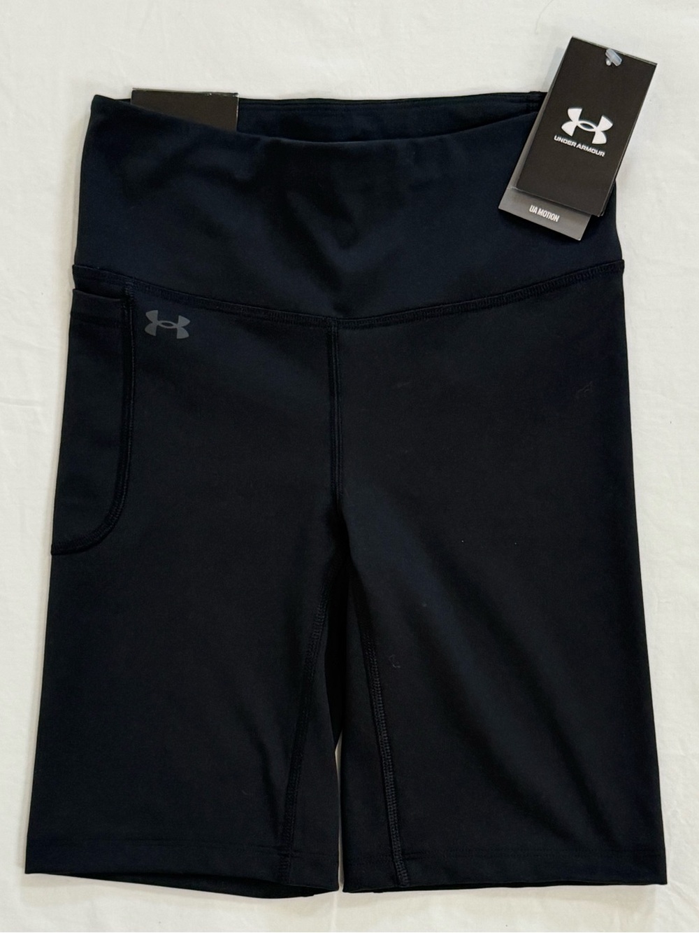NEW Under Armour Motion Athletic Bike Shorts High Rise Black Size S